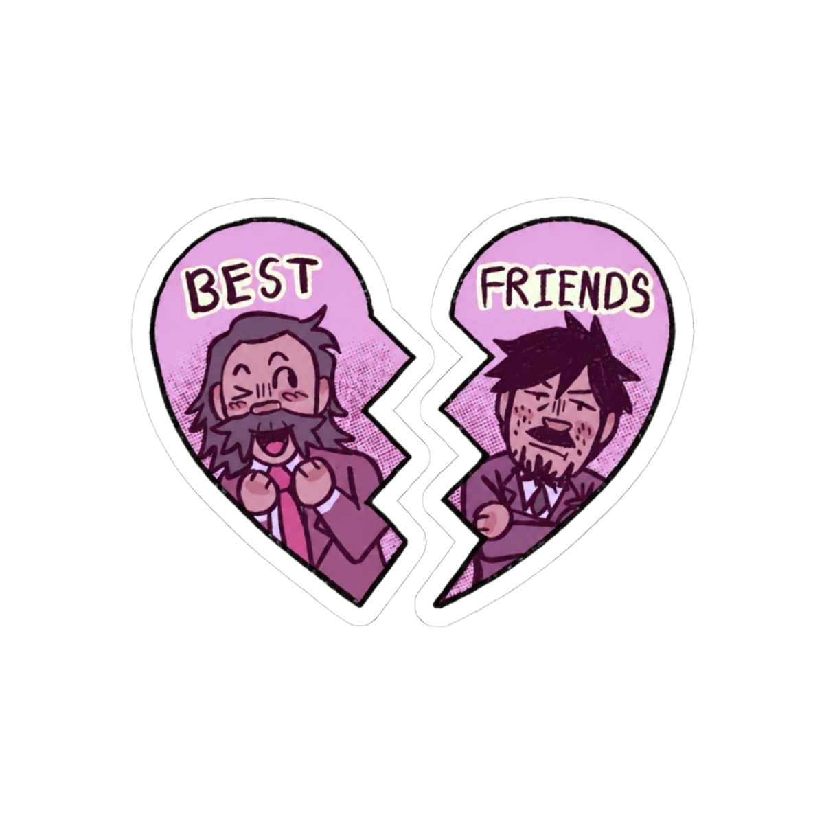 Jean and Harry Disco Elysium best friends sticker