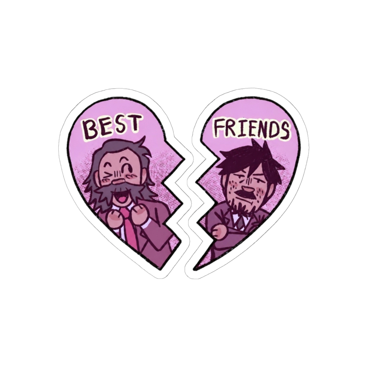 Jean and Harry Disco Elysium best friends sticker